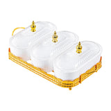 Maxbell Snack Serving Tray 3 Compartments Platter Candy Plate for Candy Nuts