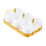 Maxbell Snack Serving Tray 3 Compartments Platter Candy Plate for Candy Nuts