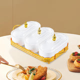 Maxbell Snack Serving Tray 3 Compartments Platter Candy Plate for Candy Nuts
