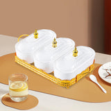 Maxbell Snack Serving Tray 3 Compartments Platter Candy Plate for Candy Nuts