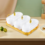 Maxbell Snack Serving Tray 3 Compartments Platter Candy Plate for Candy Nuts