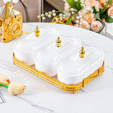 Maxbell Snack Serving Tray 3 Compartments Platter Candy Plate for Candy Nuts