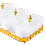 Maxbell Snack Serving Tray 3 Compartments Platter Candy Plate for Candy Nuts