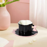Maxbell Ceramic Coffee Mug for Juice Unique Drinking Cup for Office Kitchen Birthday Black Pink