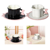 Maxbell Ceramic Coffee Mug for Juice Unique Drinking Cup for Office Kitchen Birthday Black Pink
