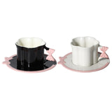 Maxbell Ceramic Coffee Mug for Juice Unique Drinking Cup for Office Kitchen Birthday Black Pink