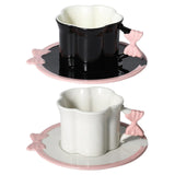 Maxbell Ceramic Coffee Mug for Juice Unique Drinking Cup for Office Kitchen Birthday Black Pink