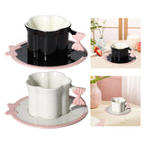 Maxbell Ceramic Coffee Mug for Juice Unique Drinking Cup for Office Kitchen Birthday Black Pink