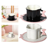 Maxbell Ceramic Coffee Mug for Juice Unique Drinking Cup for Office Kitchen Birthday Black Pink