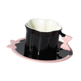 Maxbell Ceramic Coffee Mug for Juice Unique Drinking Cup for Office Kitchen Birthday Black Pink