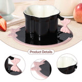 Maxbell Ceramic Coffee Mug for Juice Unique Drinking Cup for Office Kitchen Birthday Black Pink