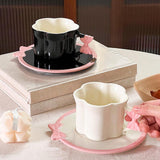 Maxbell Ceramic Coffee Mug for Juice Unique Drinking Cup for Office Kitchen Birthday White Pink