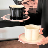 Maxbell Ceramic Coffee Mug for Juice Unique Drinking Cup for Office Kitchen Birthday White Pink