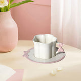 Maxbell Ceramic Coffee Mug for Juice Unique Drinking Cup for Office Kitchen Birthday White Pink