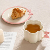 Maxbell Ceramic Coffee Mug for Juice Unique Drinking Cup for Office Kitchen Birthday White Pink