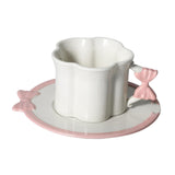 Maxbell Ceramic Coffee Mug for Juice Unique Drinking Cup for Office Kitchen Birthday White Pink
