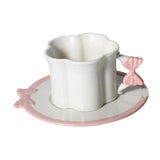 Maxbell Ceramic Coffee Mug for Juice Unique Drinking Cup for Office Kitchen Birthday White Pink