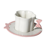 Maxbell Ceramic Coffee Mug for Juice Unique Drinking Cup for Office Kitchen Birthday White Pink