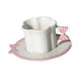 Maxbell Ceramic Coffee Mug for Juice Unique Drinking Cup for Office Kitchen Birthday White Pink