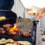 Maxbell BBQ Spatula Veggies Stainless Steel Garden Kebabs Father Gift Slotted Turner