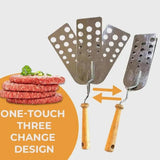Maxbell BBQ Spatula Veggies Stainless Steel Garden Kebabs Father Gift Slotted Turner