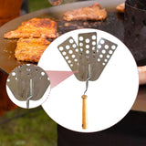 Maxbell BBQ Spatula Veggies Stainless Steel Garden Kebabs Father Gift Slotted Turner