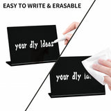 Maxbell 10Pcs Acrylic Chalkboard Signs Blank Tabletop for Bakery Retail Label Buffet Black