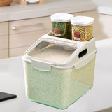 Maxbell Grain Rice Storage Container Household Kitchen Organization Pantry Store Bin 29cmx23cmx26cm White
