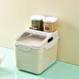 Maxbell Grain Rice Storage Container Household Kitchen Organization Pantry Store Bin 29cmx23cmx26cm White
