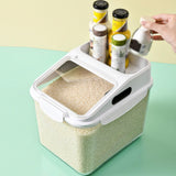 Maxbell Grain Rice Storage Container Household Kitchen Organization Pantry Store Bin 29cmx23cmx26cm White