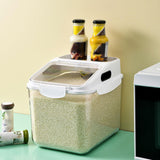 Maxbell Grain Rice Storage Container Household Kitchen Organization Pantry Store Bin 29cmx23cmx26cm White