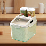 Maxbell Grain Rice Storage Container Household Kitchen Organization Pantry Store Bin 29cmx23cmx19cm Khaki