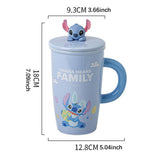 Maxbell Ceramic Coffee Mug Comfortable Grip Cartoon Teacup for Milk Cappuccino Latte Blue