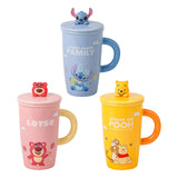 Maxbell Ceramic Coffee Mug Comfortable Grip Cartoon Teacup for Milk Cappuccino Latte Blue