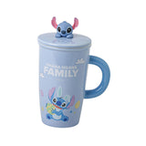 Maxbell Ceramic Coffee Mug Comfortable Grip Cartoon Teacup for Milk Cappuccino Latte Blue