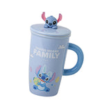 Maxbell Ceramic Coffee Mug Comfortable Grip Cartoon Teacup for Milk Cappuccino Latte Blue