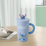 Maxbell Ceramic Coffee Mug Comfortable Grip Cartoon Teacup for Milk Cappuccino Latte Blue