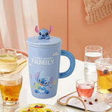 Maxbell Ceramic Coffee Mug Comfortable Grip Cartoon Teacup for Milk Cappuccino Latte Blue