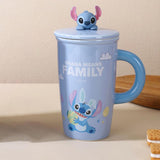 Maxbell Ceramic Coffee Mug Comfortable Grip Cartoon Teacup for Milk Cappuccino Latte Blue