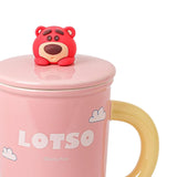 Maxbell Ceramic Coffee Mug Comfortable Grip Cartoon Teacup for Milk Cappuccino Latte Pink