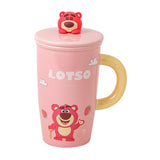 Maxbell Ceramic Coffee Mug Comfortable Grip Cartoon Teacup for Milk Cappuccino Latte Pink