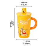 Maxbell Ceramic Coffee Mug Comfortable Grip Cartoon Teacup for Milk Cappuccino Latte Yellow