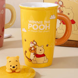Maxbell Ceramic Coffee Mug Comfortable Grip Cartoon Teacup for Milk Cappuccino Latte Yellow