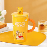 Maxbell Ceramic Coffee Mug Comfortable Grip Cartoon Teacup for Milk Cappuccino Latte Yellow