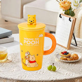 Maxbell Ceramic Coffee Mug Comfortable Grip Cartoon Teacup for Milk Cappuccino Latte Yellow