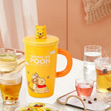 Maxbell Ceramic Coffee Mug Comfortable Grip Cartoon Teacup for Milk Cappuccino Latte Yellow