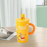 Maxbell Ceramic Coffee Mug Comfortable Grip Cartoon Teacup for Milk Cappuccino Latte Yellow