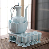 Maxbell Ceramic Sake Set Gifts Multifunctional 10 Sake Cups for Home Birthday Family Style A