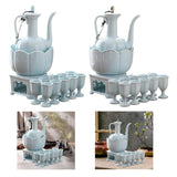 Maxbell Ceramic Sake Set Gifts Multifunctional 10 Sake Cups for Home Birthday Family Style A