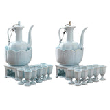 Maxbell Ceramic Sake Set Gifts Multifunctional 10 Sake Cups for Home Birthday Family Style A